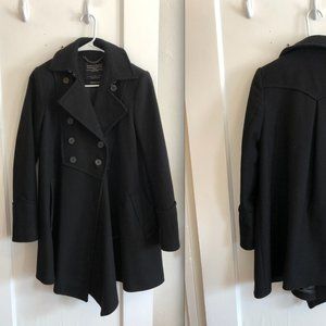 Allsaints Italian Black Wool Peacoat